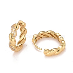 Серьги-кольца в форме веревки из прозрачного циркония EJEW-C022-12G