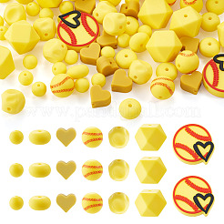 67 pièce de perles en silicone pour ballons de sport (7 styles différents)&nbsp;SIL-TA0003-47C