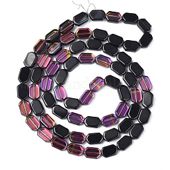 Стеклянные бусины с гальваническим покрытием  EGLA-N008-017-B02