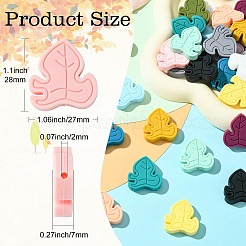 32 шт. 16-цветные листовые пищевые экологически чистые силиконовые фокусные бусины SIL-CJ0002-19