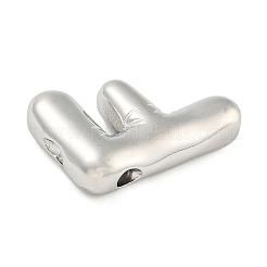 変色しない304ステンレススチールペンダント  バルーンレターチャーム  文字F  20x14x5.5mm  穴：2x3.5mm&nbsp;LS-STAS-B071-01P-F
