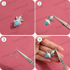DIY Engel Acryl & Legierung & Harz Strass Perlen baumeln Ohrringe Herstellung Kits&nbsp;DIY-SC0027-15
