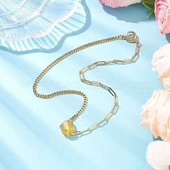 Colliers à pendentif à prisme hexagonal en quartz naturel galvanisé&nbsp;NJEW-JN04996-05