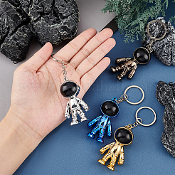 4шт 4-х цветные пластиковые брелки-астронавты&nbsp;KEYC-PH0001-59
