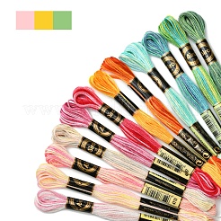6層ポリエステル刺繍フロス  クロスステッチの糸  春のカラーシリーズ  ミックスカラー  0.5~1mm  約8.75ヤード（8m）/バンドル  12束/セット&nbsp;OCOR-FZ0001-01I