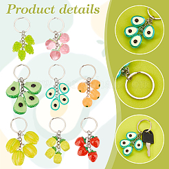 Брелки с подвесками из фруктовой смолы KEYC-AB00044