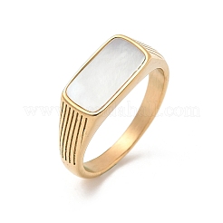 Кольца-ракушки из нержавеющей стали 316L для женщин RJEW-U054-01C-G