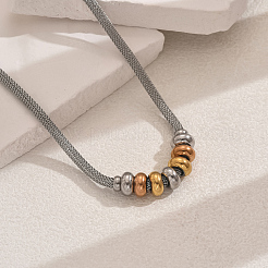 Ожерелья с подвесками из бусин-рондель из нержавеющей стали EE6114