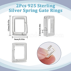 2 шт. 925 кольца-пружинки из стерлингового серебра&nbsp;STER-SC0001-40B