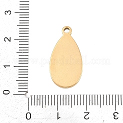 304ステンレススチールペンダントカボションセッティング  ゴールドカラー  ティアドロップ  22.5x12x2mm  穴：1.6mm&nbsp;STAS-D264-08E-G