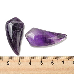 天然石アメジストペンダント  ホーンチャーム  39~40x18~18.5x6.5~8mm  穴：1.2mm&nbsp;G-M417-04A