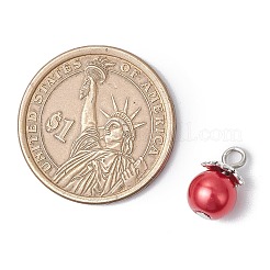 10個のガラスペンダント  ラウンドチャーム  鉄ループ付き  ミックスカラー  13.5x8mm  穴：2.5mm  10個/セット&nbsp;PALLOY-JF03709-01