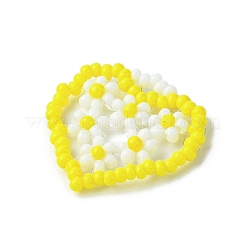 Сердце из стеклянных бус с подвесками-цветами&nbsp;PALLOY-MZ00529-02