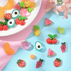 30 шт. 10 стиля фруктовых непрозрачных смоляных декоден кабошонов&nbsp;RESI-YW0002-01