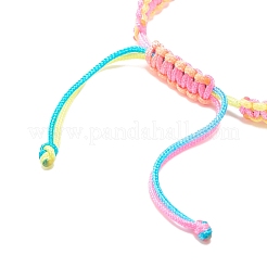 Braccialetto di perline intrecciate word love con ciondolo a forma di cuore smaltato in lega&nbsp;BJEW-JB07835