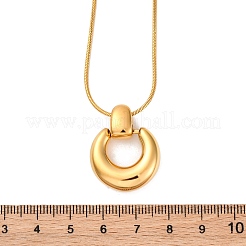 Ожерелья из нержавеющей стали 304 с подвеской в виде кольца и цепочки-змеи NJEW-U026-06G