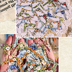 5 пакетик 5-х цветных декоративных наклеек в виде цветов для животных&nbsp;DIY-SP0005-51B