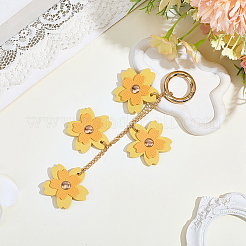 1 шт. подвеска в виде цветка из искусственной кожи&nbsp;HJEW-CL0001-25