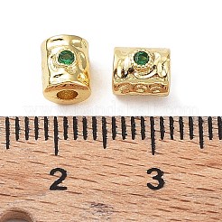 Латунные микро проложить кубического циркония бусы KK-A189-07G