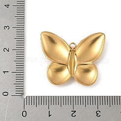304ステンレスペンダント  バタフライチャーム  18KGP本金メッキ  23x27x3mm  穴：1.8mm&nbsp;STAS-P388-04G