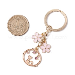 Эмалевые брелки с изображением кошек и цветов&nbsp;KEYC-JKC01062