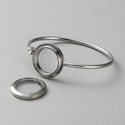 Brazaletes abiertos de acero inoxidable 304 para mujer&nbsp;BJEW-WH20008-08P
