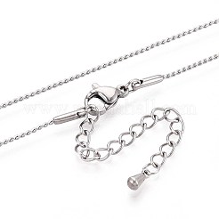 1 мм 304 нержавеющая сталь змеевидные цепочки ожерелья для женщин и мужчин NJEW-T016-11P