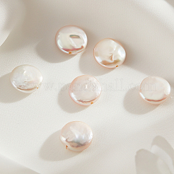 天然バロックパールケシパールビーズ  養殖淡水パール  フラットラウンド  フローラルホワイト  12~13x4~6mm  穴：0.5mm  約6個/箱&nbsp;PEAR-NB0001-52