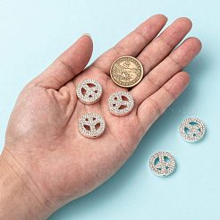 Знак мира сплав горный хрусталь кристалл бисер RB-J451-01S