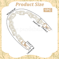 Цепочки для кошельков с прямоугольными звеньями из акрила с искусственным жемчугом FIND-WH0126-254