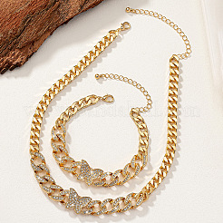 Ожерелья и браслеты из сплава с бабочками и кристаллами FS-WG3333C-01