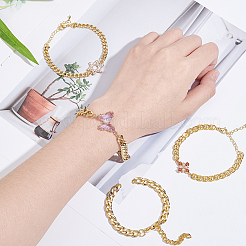 4 шт. 4 стиля стойка покрытие латунь витая цепь браслет изготовление KK-PH0010-82