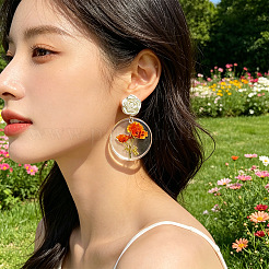 Boucles d'oreilles pendantes en fer et acrylique pour femmes&nbsp;WG4F524-01