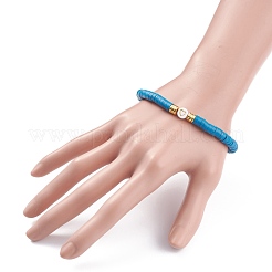Set di braccialetti elastici da surfista heishi in argilla polimerica fatti a mano a 6 colori&nbsp;BJEW-JB07755