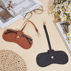 2 étui à lunettes rectangulaire en cuir PU 2 couleurs&nbsp;AJEW-CN0006-95A