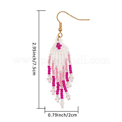 Boho handgemachte Glasperlen Quaste Ohrhänger&nbsp;GG5826-4