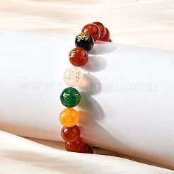 Браслеты из натурального сердолика с круглыми бусинами&nbsp;BJEW-M110-03B