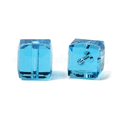 模造オーストリアクリスタルビーズ  グレードAAA  多面カット  キューブ  ドジャーブルー  8x8x8mm（誤差範囲0.5~1mm以内のサイズ）  穴：0.9~1.6mm&nbsp;X-SWAR-F074-8x8mm-25