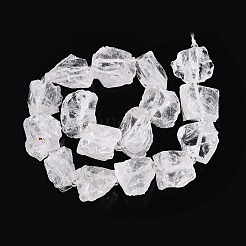 天然水晶の原石ビーズの連  水晶  ナゲット  ガラスビーズ  14~30x17~27x7~22mm  穴：0.7~2mm  約16~17個/連  14.37~15.75インチ（36.5~40cm）&nbsp;G-Q606-93