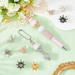 10 шт. двухцветные бусины-короны из сплава со стразами&nbsp;FIND-PA0001-33