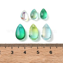 120pcs 6 Farben transparente Glasanhänger&nbsp;GLAA-GA0001-80