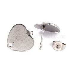 Anlaufgeschützte Ohrstecker-Beschläge aus Edelstahl 304&nbsp;EJEW-O104-15P