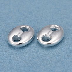304ステンレススチールリンクコネクター  コー​​ヒー豆  銀  8.5x6.5x2mm  穴：2mm&nbsp;STAS-H401-34S