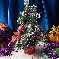 ПВХ блестящая металлическая гирлянда со звездами и железной проволокой&nbsp;AJEW-TAC0034-08C