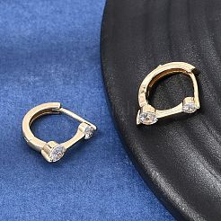 Micro ottone spianare zirconi Orecchini a cerchio&nbsp;KK-CBAD29A-04G