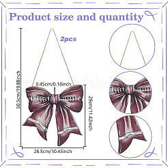 2 pz di ornamenti natalizi in legno con fiocco da appendere&nbsp;HJEW-GO0001-21