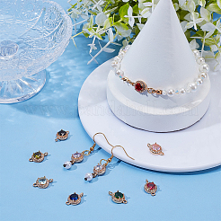 10 шт. 10-х цветные латунные подвески-соединители с микропаве из кубического циркония&nbsp;KK-WR0001-67