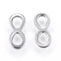 変色しにくい304ステンレススチールリンクコネクター  無限大  ステンレス鋼色  10x4.5x1mm  穴：3x3.5mm&nbsp;STAS-P108-01P