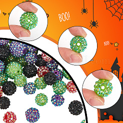 88 шт. 11 вида бусин из смоляных стразов RESI-AR0001-40