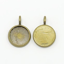 Colgante de latón cabochon ajustes&nbsp;X-KK-H280-01AB